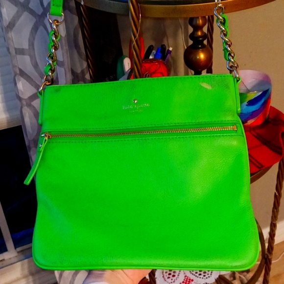 Gently Used Kate Spade Lime Green Crossbody - Picture 3 of 14